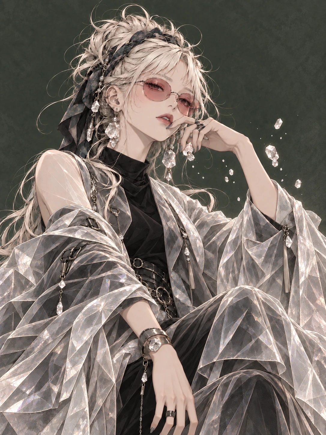 淡い髪と透明な衣装のソルトのイラスト